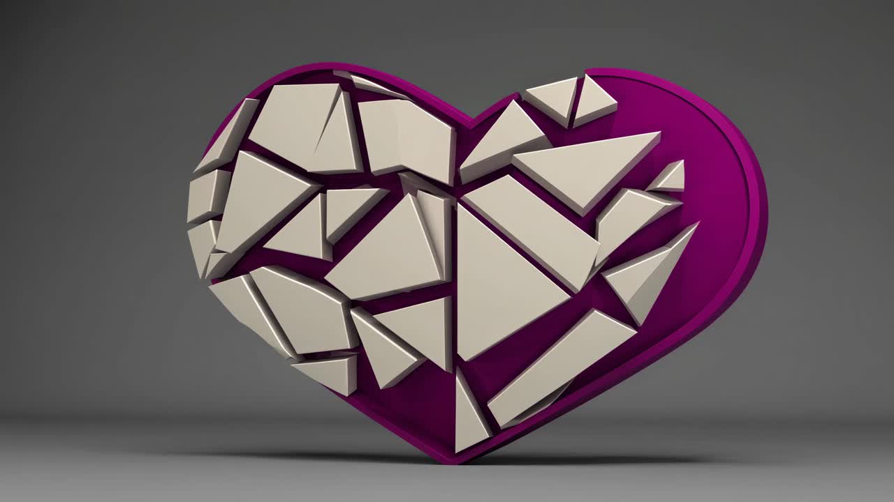 Broken Heart Geometric Design