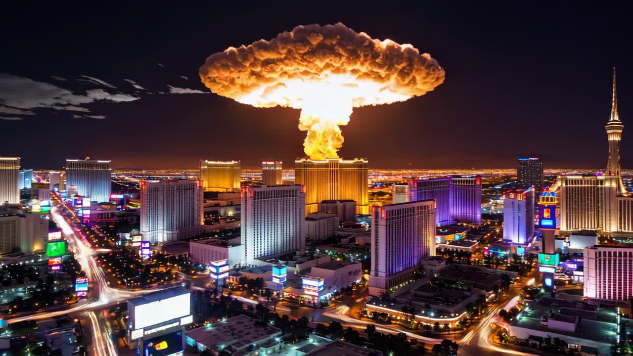 Las Vegas at Night - Cityscape and Hotels