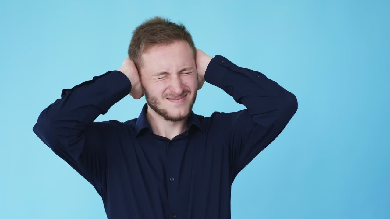 편두통 통증 스트레스 문제 남자 머리 gif 루프