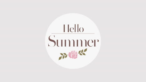 Hallo-Sommer-Mit-Rosa-Rose-Auf-Weißem-Farbverlauf