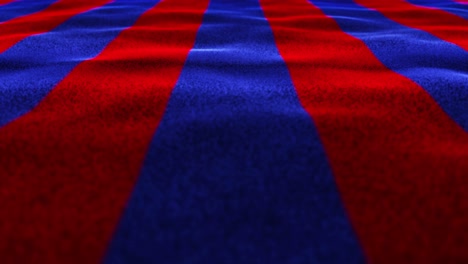 red and blue flag, textile carpet background, still camera, loop