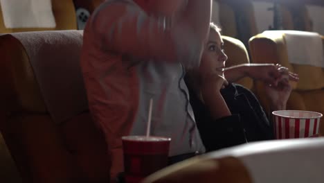 people audience watching movie in cinema theater.