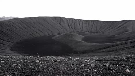 landscape of wide extinct volcano crater