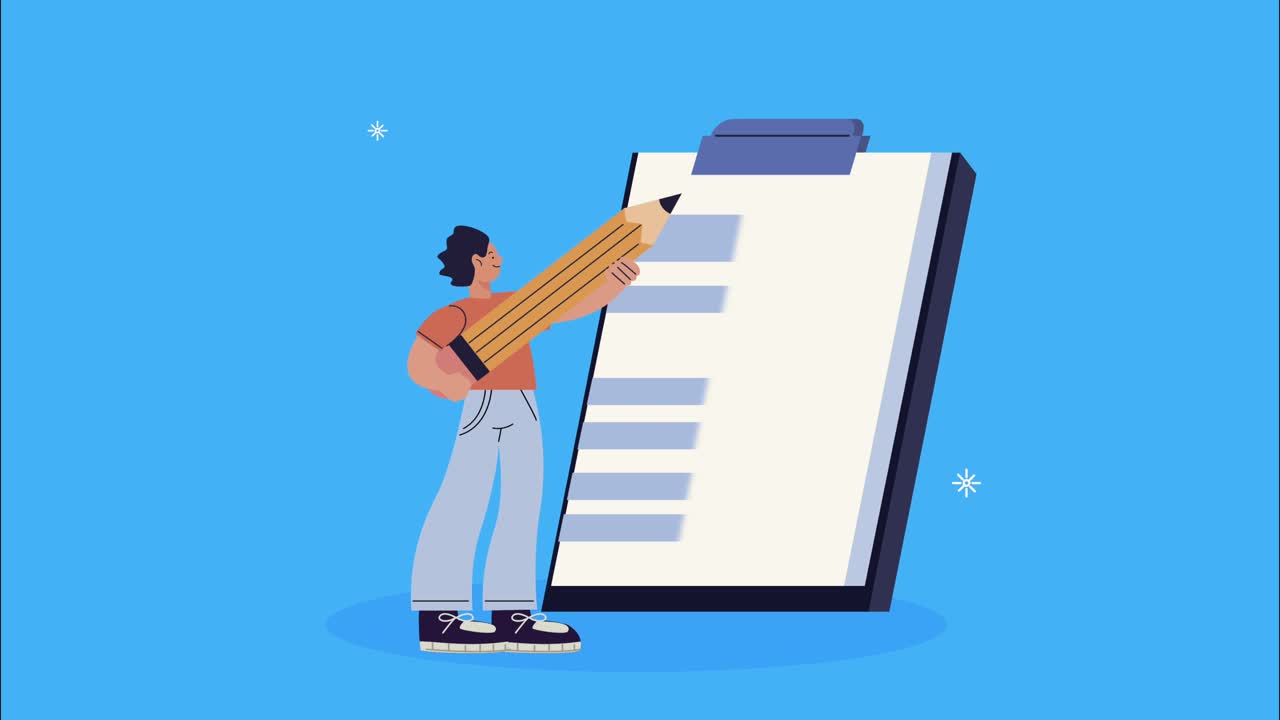 success man with pencil and clipboard