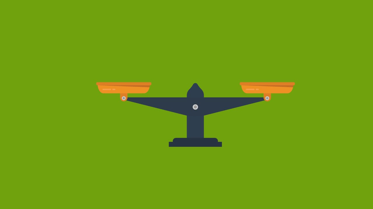 Weighing scale icon animation on the green screen background. 4K video. Chroma key. Useful for explainer video, website, greeting cards, apps, and social media posts
