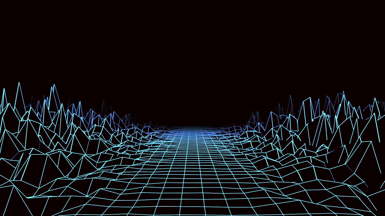 Retro Cyberpunk Wireframe Landscape