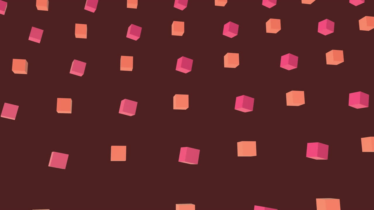 3d 분홍색과 오렌지색 사각형 이동