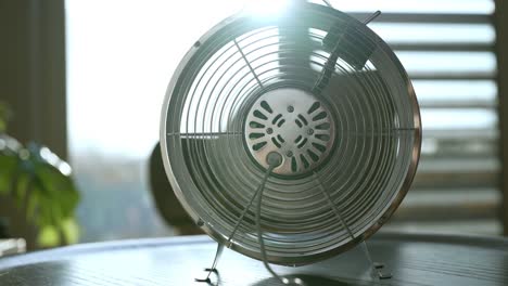 electric air fan rotates at home.