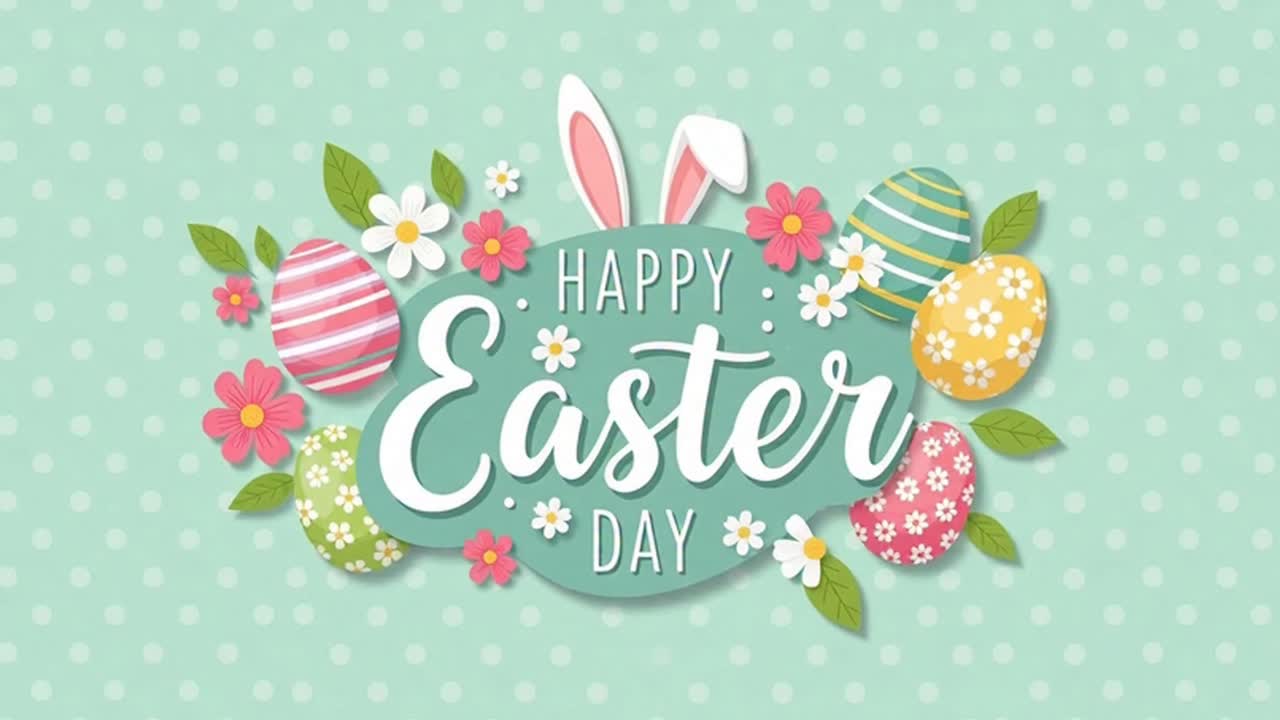 Biglietto d'auguri animato per il giorno di Pasqua