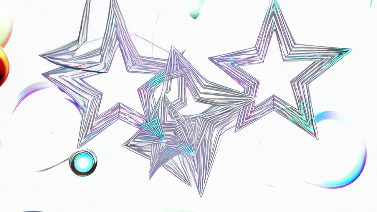 Futuristic Neon Stars and Grid Landscape