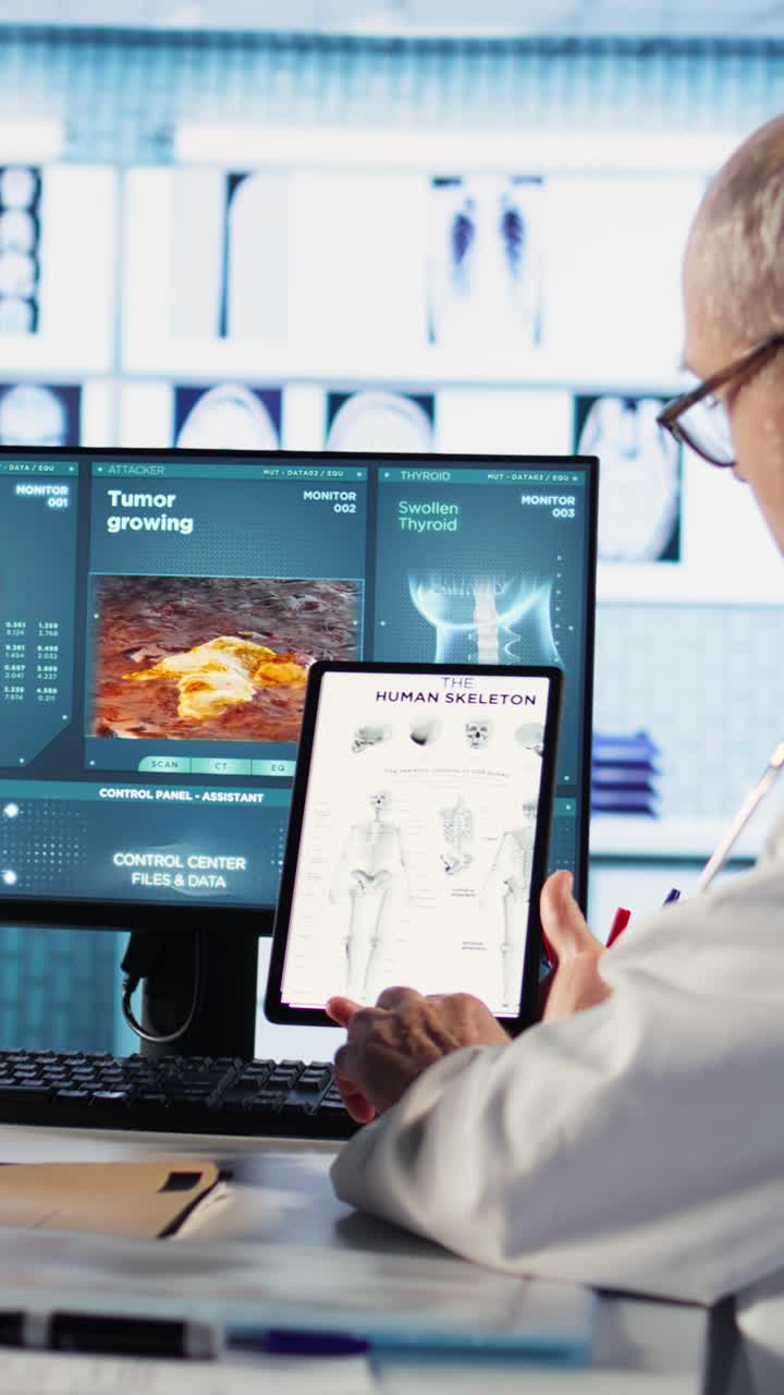 Doctor Reviewing Medical Images and Diagnosis