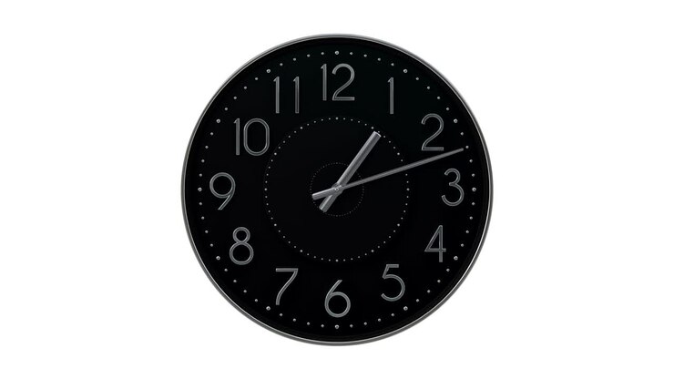Black luxury clock with shiny numbers.