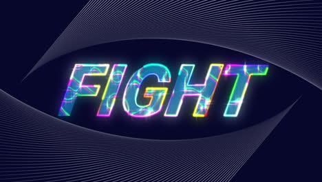 animación del texto de la lucha sobre líneas en movimiento