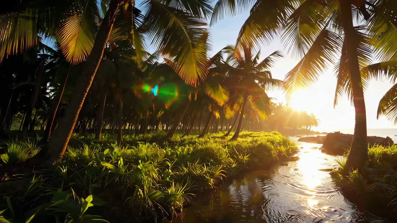 el atardecer del paraíso tropical