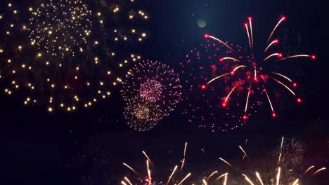 beautiful wonderful of fireworks show loop animation background birthday anniversary celebration