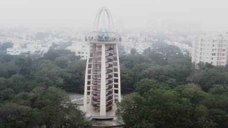 133-ft iconic tower at chennai’s anna nagar park people can be seen touring the top of the well-known and historic anna nagar tower park, suburb of chennai this is the tallest park tower in chennai