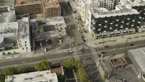 Birds-eye-view-of-motor-traffic-on-Santa-Monica-Boulevard