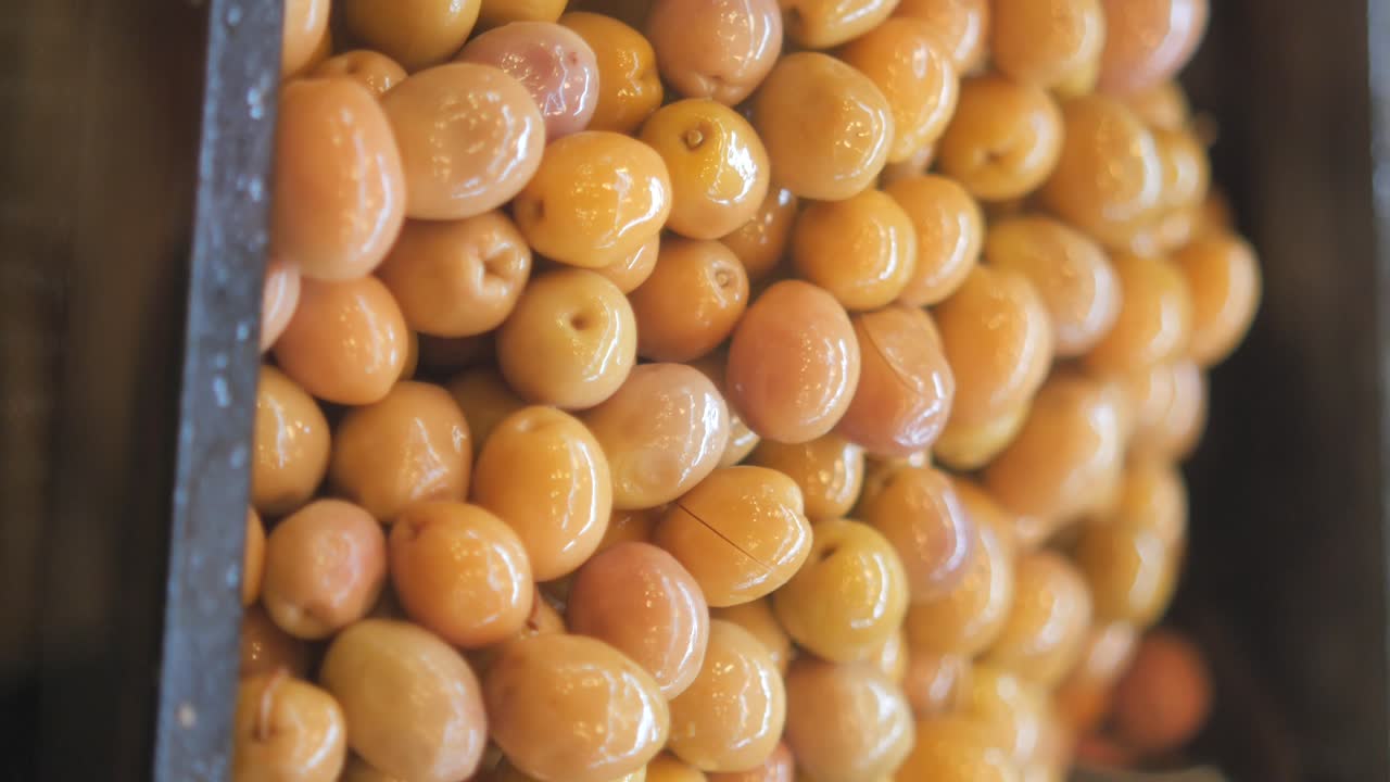 보존 된 올리브의 클로즈업