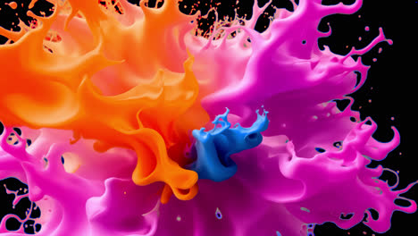 Liquid color explosion animated overlay, transparent 4K video, alpha channel, ProRes 4444