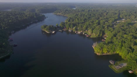drone view of peaceful lake of egypt