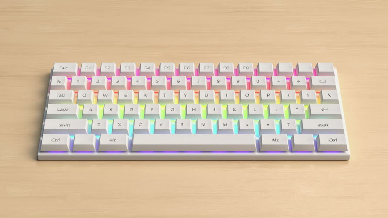 el teclado de la computadora de renderización de movimiento abstracto en 3d