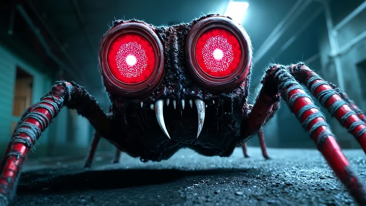 은 눈과 이빨을 가진 무서운 거미