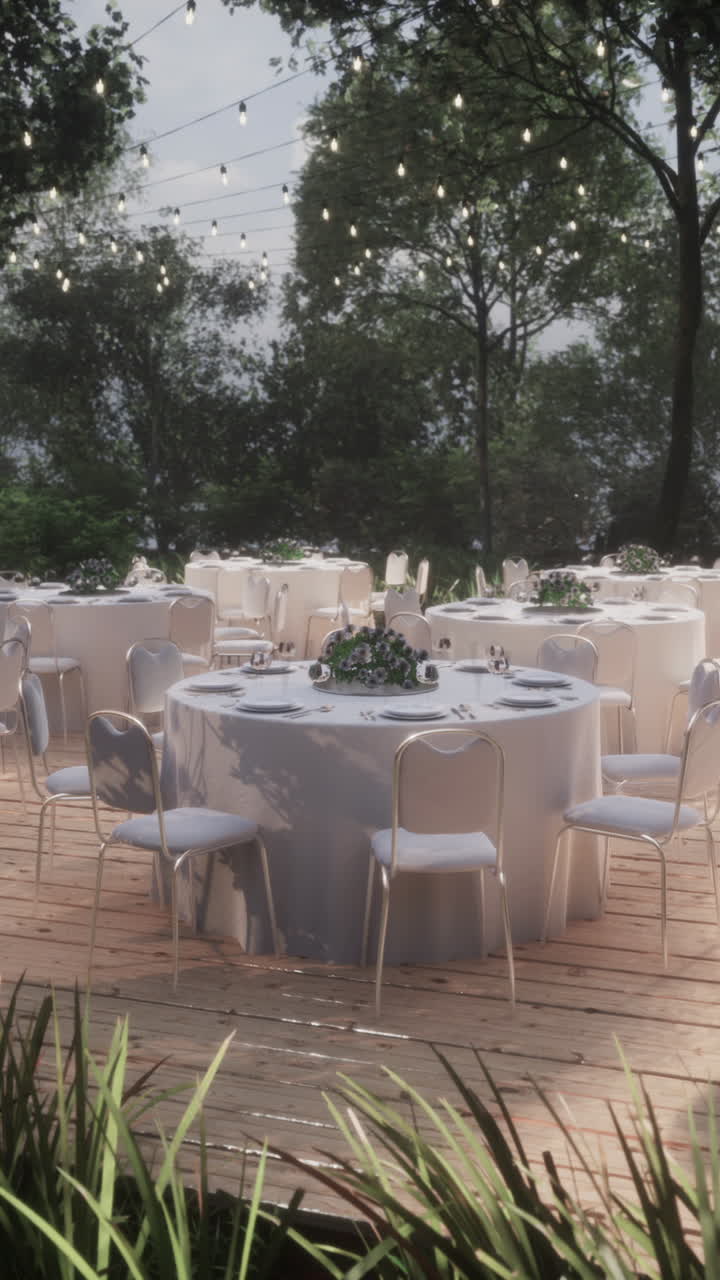 decoración de recepción de bodas al aire libre