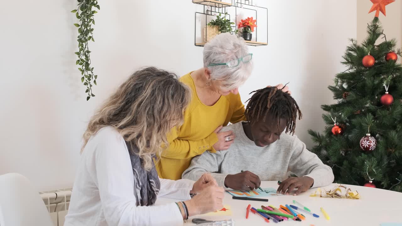 Family Christmas Holiday Drawing