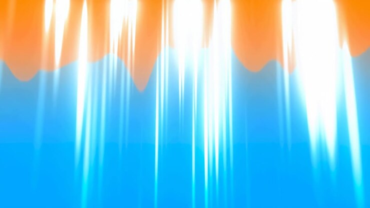 Orange And Blue Light Beams Descending Vertically Bright Flare Tips Reflective Shimmer Warm Morning Vibe High