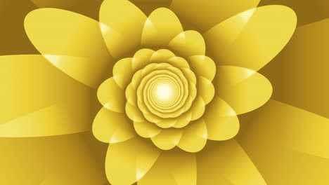 light yellow floral shapes with rounded leaves looped animated background