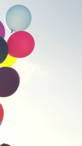 colorful balloons floating in the air