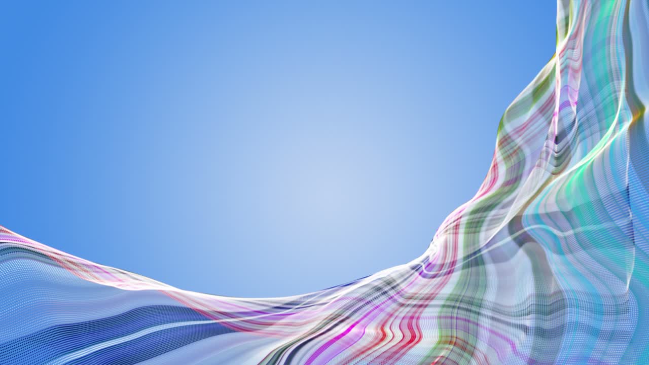 Animación fantástica con objeto de onda de partículas en cámara lenta y espacio para texto, bucle 4K 4096x2304