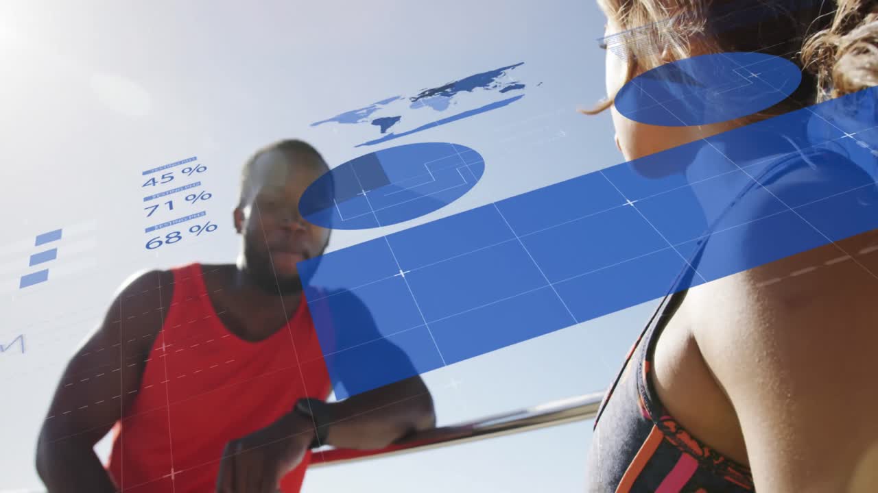 스마트폰을 사용하는 여성에 대한 통계 데이터 처리