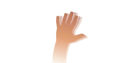 goodbye, movement of a hand that greets.  2d animation. looping footage 4k