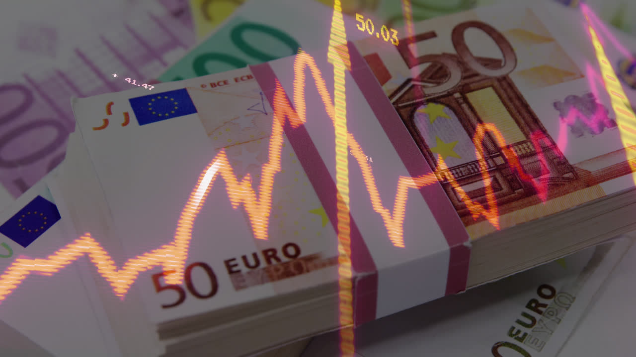 Animacja przetwarzania danych na banknotach