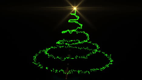 diseño de árbol de navidad con forma de luz verde
