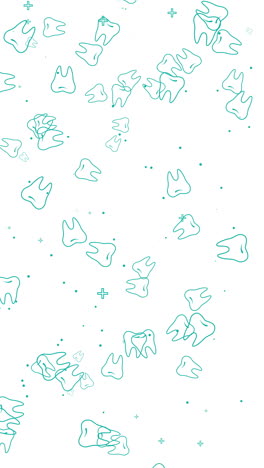white animated background with drawn cartoon teeth. abstract medical dental looped background. vertical video.