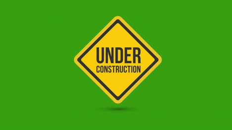 señal de tráfico amarilla en construcción
