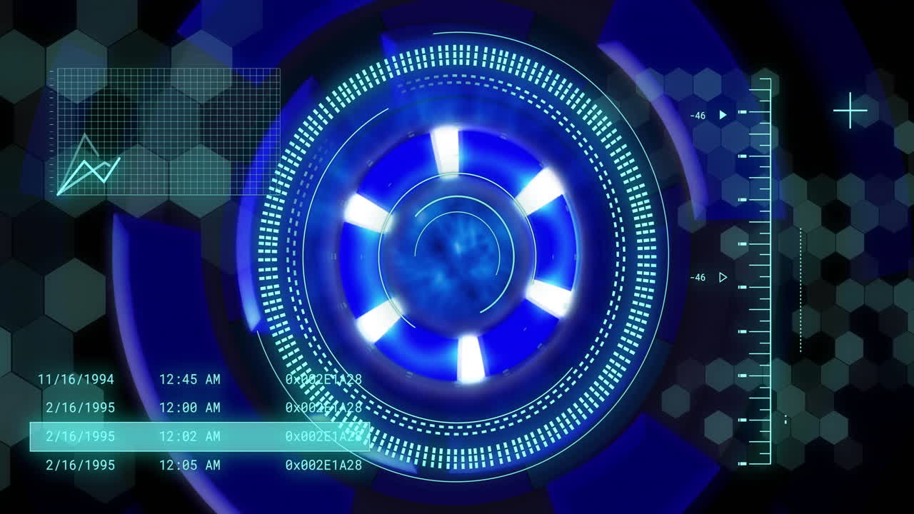 스 스캐닝을 통해 디지털 데이터 처리의 애니메이션