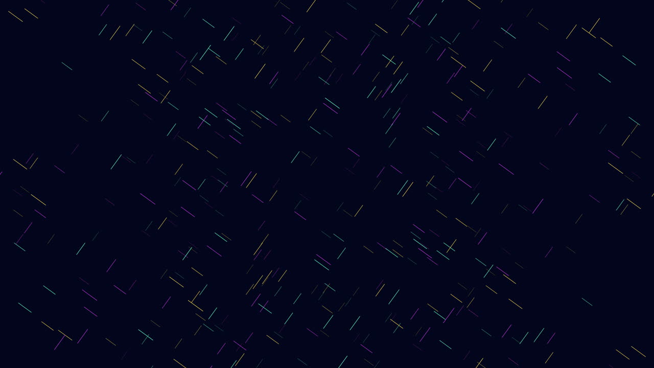 Dynamic array of colorful lines on a black background