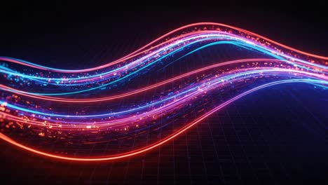 vibrant waves of colorful light creating a dynamic visual symbolizing energy and motion in a modern digital environment