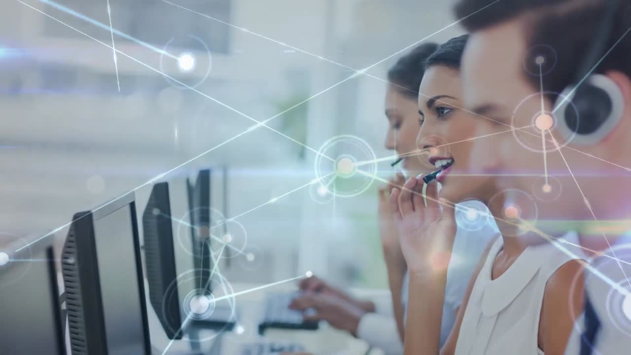 Video composito digitale di un operatore di call center 4K