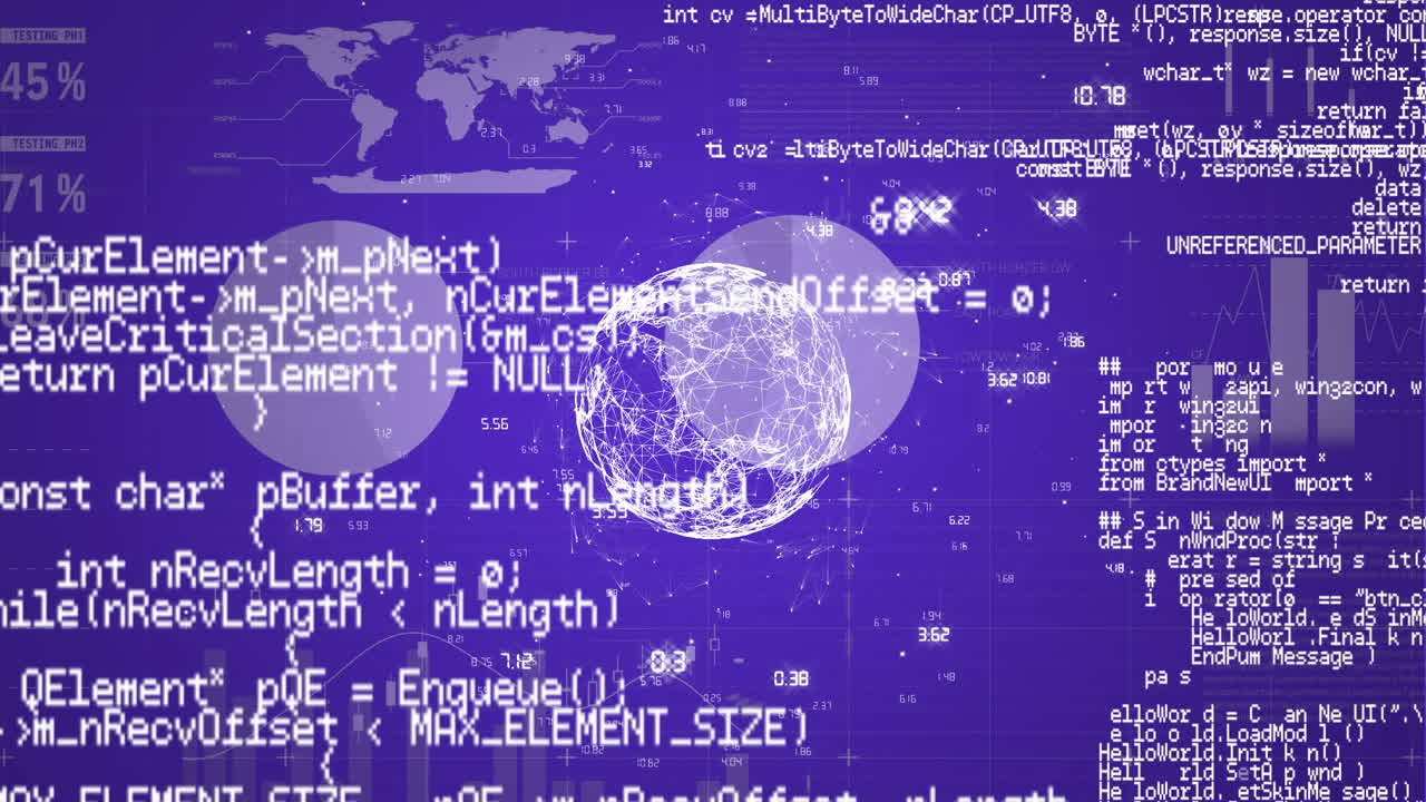 데이터 및 연결 네트워크와 함께 회전하는 지구