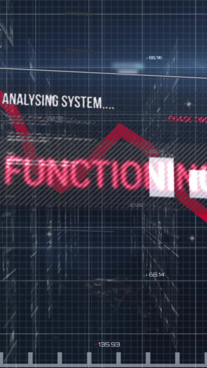 Animation of data processing over black background