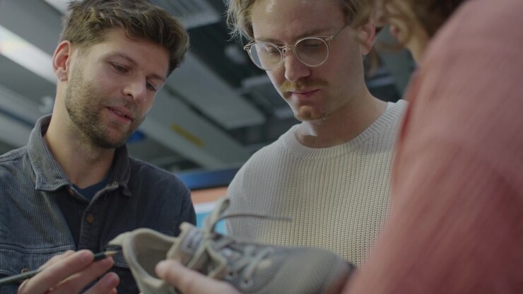Footwear shoe fashion, product development, prototype designs, close-up