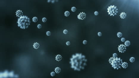 animación de las células del virus covid 19 sobre un fondo negro