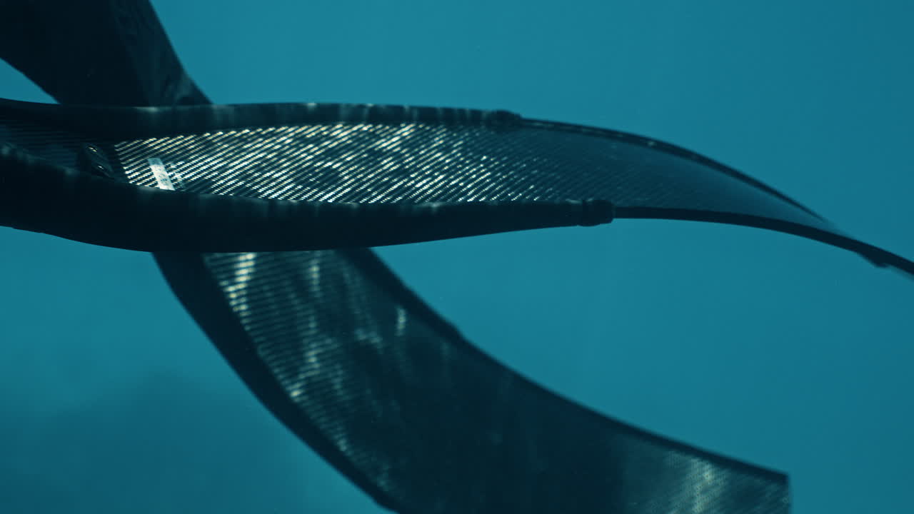 Freediver Fins gliding, Slowmotion Cinematic