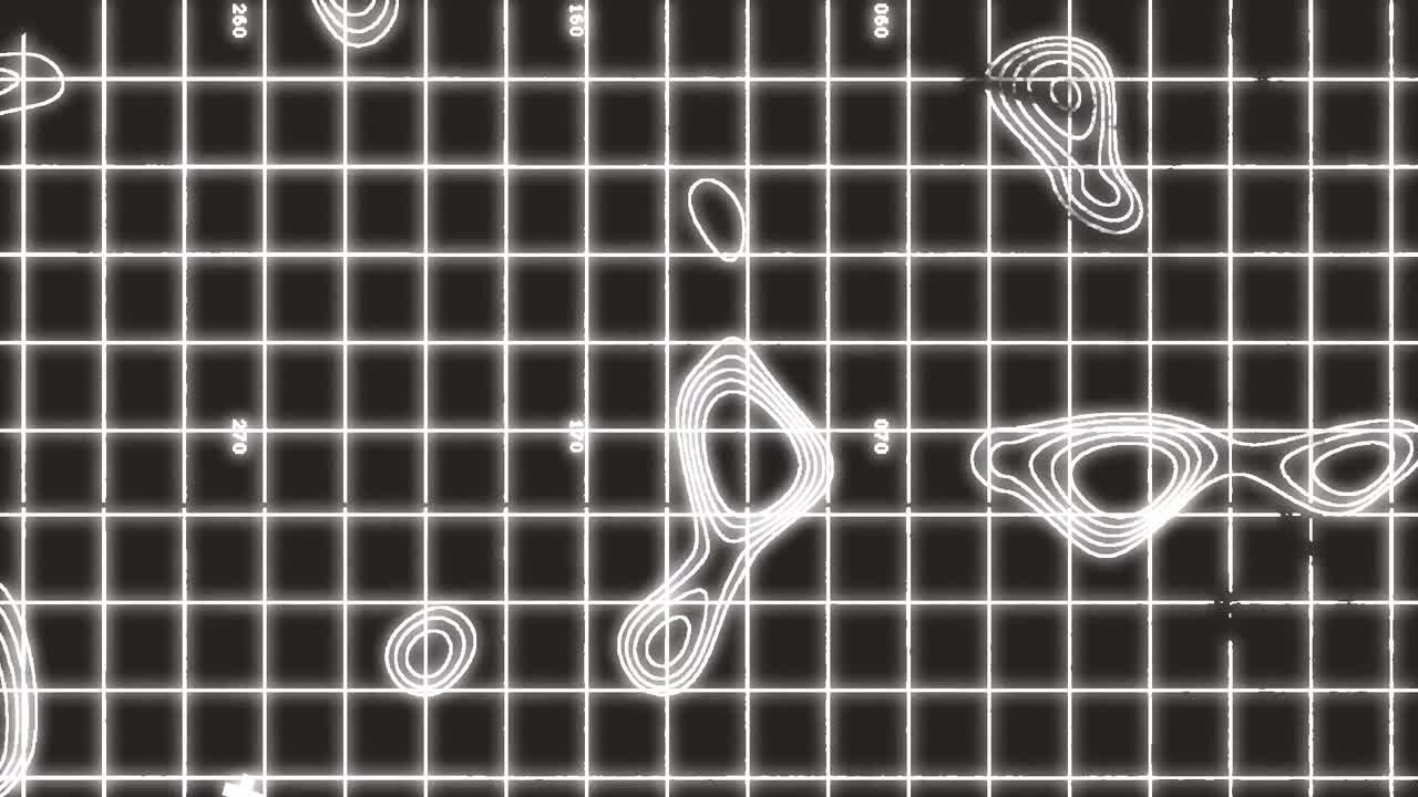 검은색 배경 위에 움직이는  ⁇ 색 선의 애니메이션