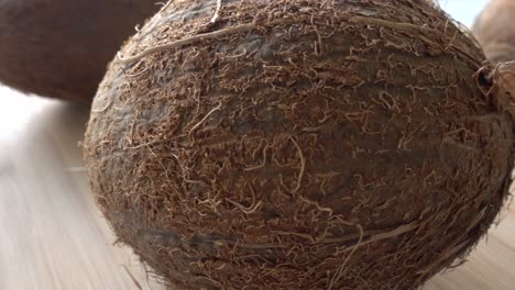 coconut close up on wooden background