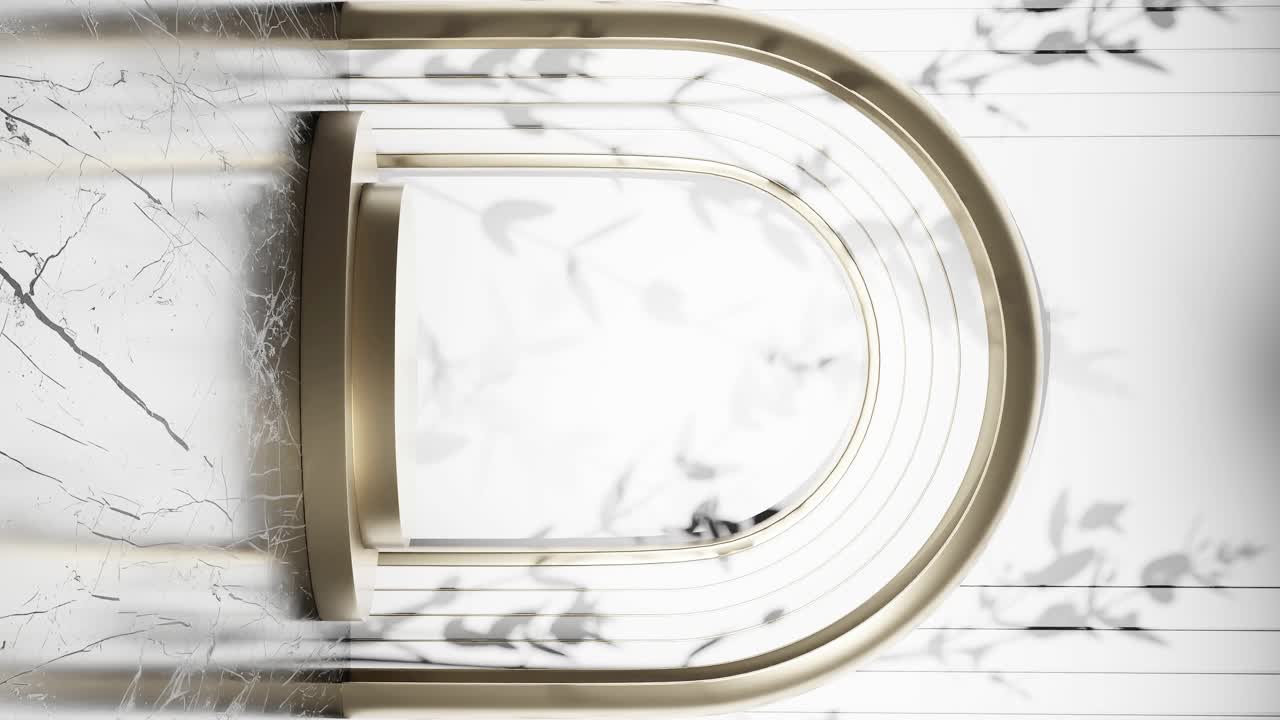 3d 렌더링 애니메이션으로 나무 잎 그림자를 가진 제품 디스플레이 스탠드 디자인, 전자 상거래 웹사이트 판매